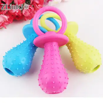 Pacifier Rubber Toys for Dogs Pet Cat Puppy Chew Toys Pets Dogs Pets Products Dog Games Sound Squeaker 4x9.5cm