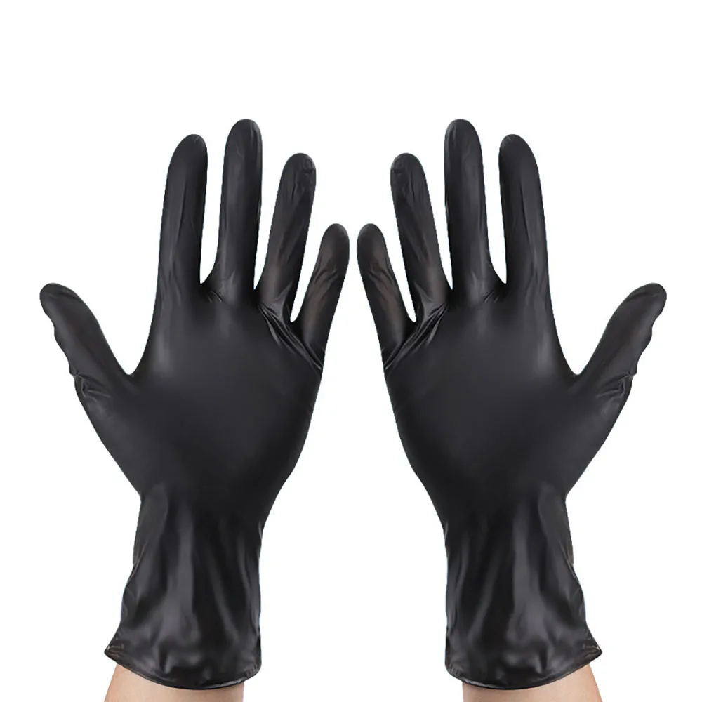 2PCS Black Disposable Gloves Nitrile Household Cleaning Gloves for Car Repair Waterproof Dishwashing Hairdressing Tattoo