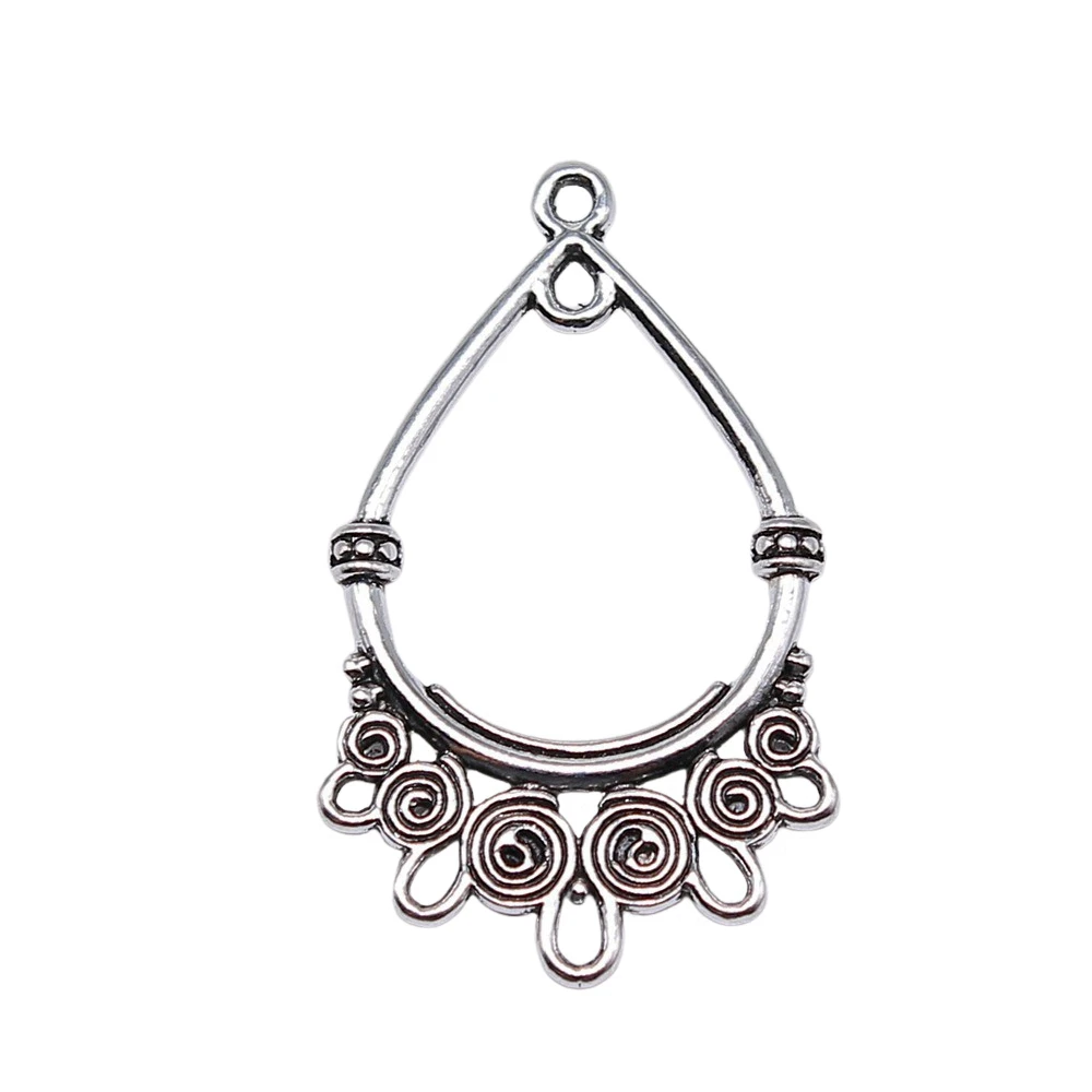 

Серьги-подвески под античное серебро, x дюйма, 10 шт./партия, 37x23 мм