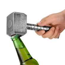 

Silver Beer Bottle Openers Multifunction Hammer Of Thor Shaped Beer Bottle Opener With Long Handle Bottler Opener Beer