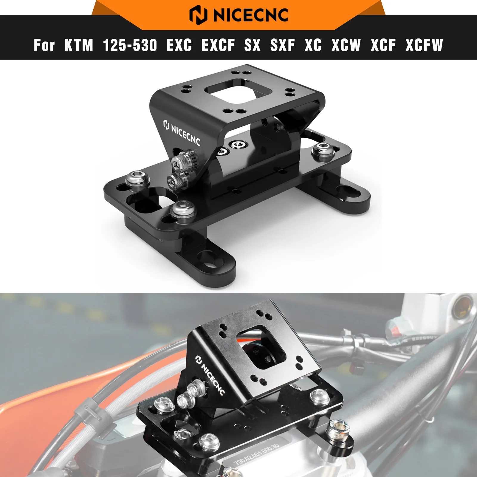 NICECNC Navigation GPS Bracket AMPS Mount For KTM EXC 300 Husaberg
