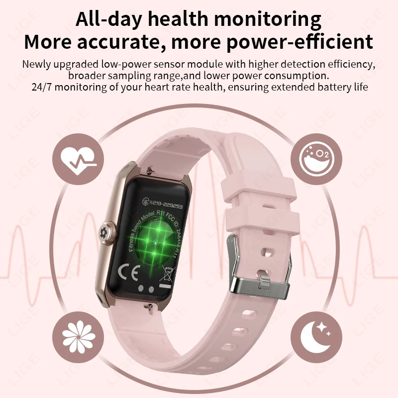 LIGE 2025 1.47" 3D Curved Screen Smart Watch For Android IOS Bluetooth Call Blood Oxygen Heart Rate Monitor Smartwatch Women Men