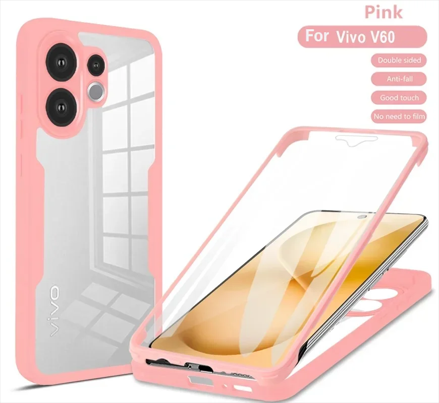 Universal 3-in-1 360° Transparent HD Screen Protector Case with PC+TPU Back Cover