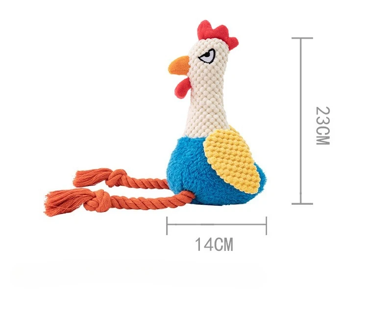 Resistant Puppy Molar Cleaning Teeth Cotton Rope Plush Rooster Dog Bite Rope Dog Toys Safe Durable Braided Bite Dog Chew Toys 3