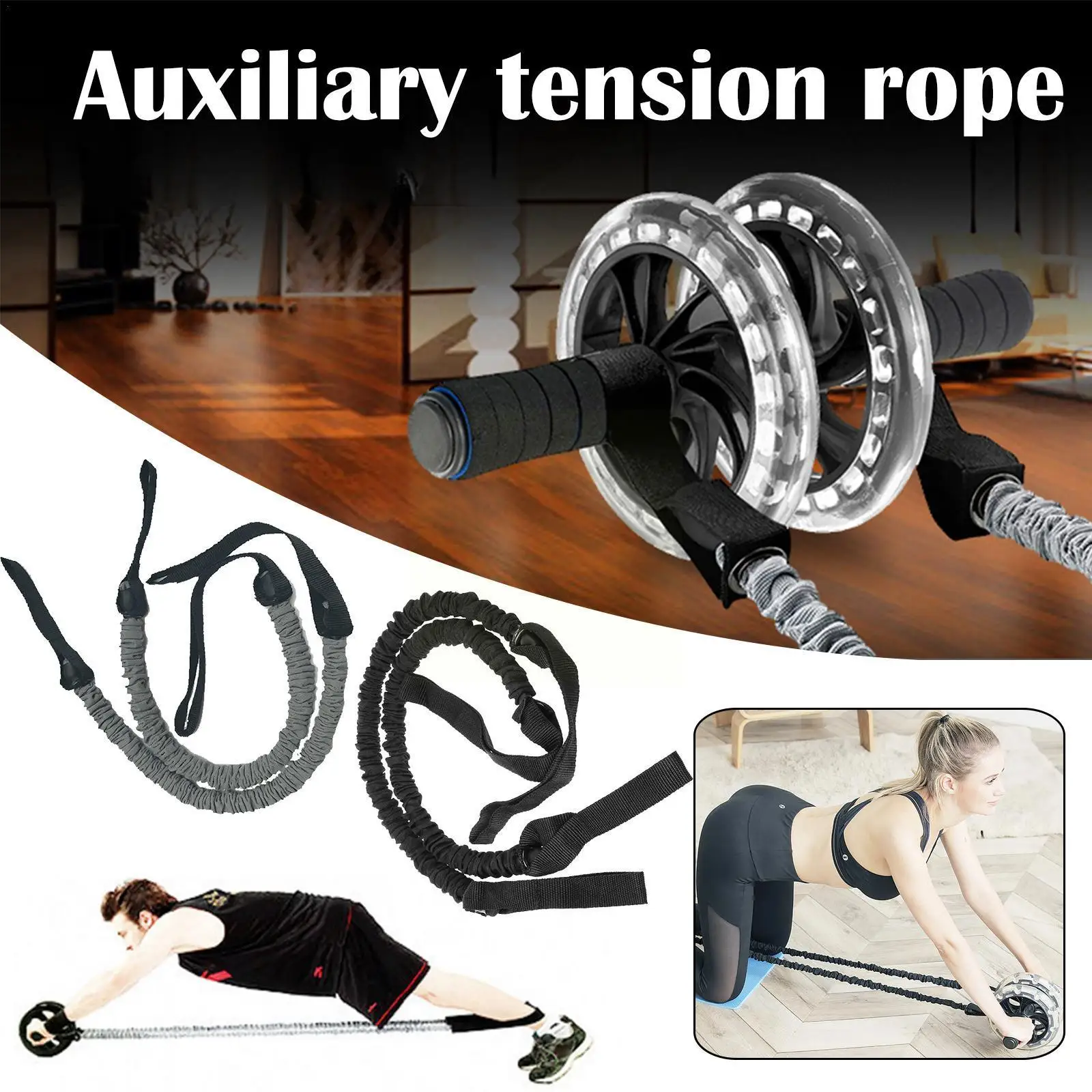 Ab Rollers Resistance Bands Abdominal Pull Rope Latex Pull Ab Stretch