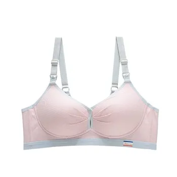 Pure Cotton Double Button Breastfeeding Bra Seamless Breathable Anti Sagging Maternity Bra Soft Comfortable No Underwire