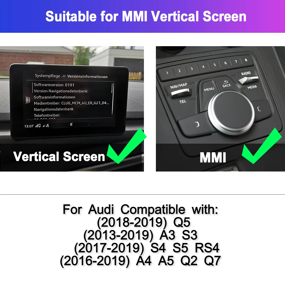 2023   Apple Carplay  ȵ̵ ڵ ̽  A3 S3 RS3 A4 B9 S4  RS4 A5 S5 RS5 Q2 Q5 Q7 For Audi Carplay