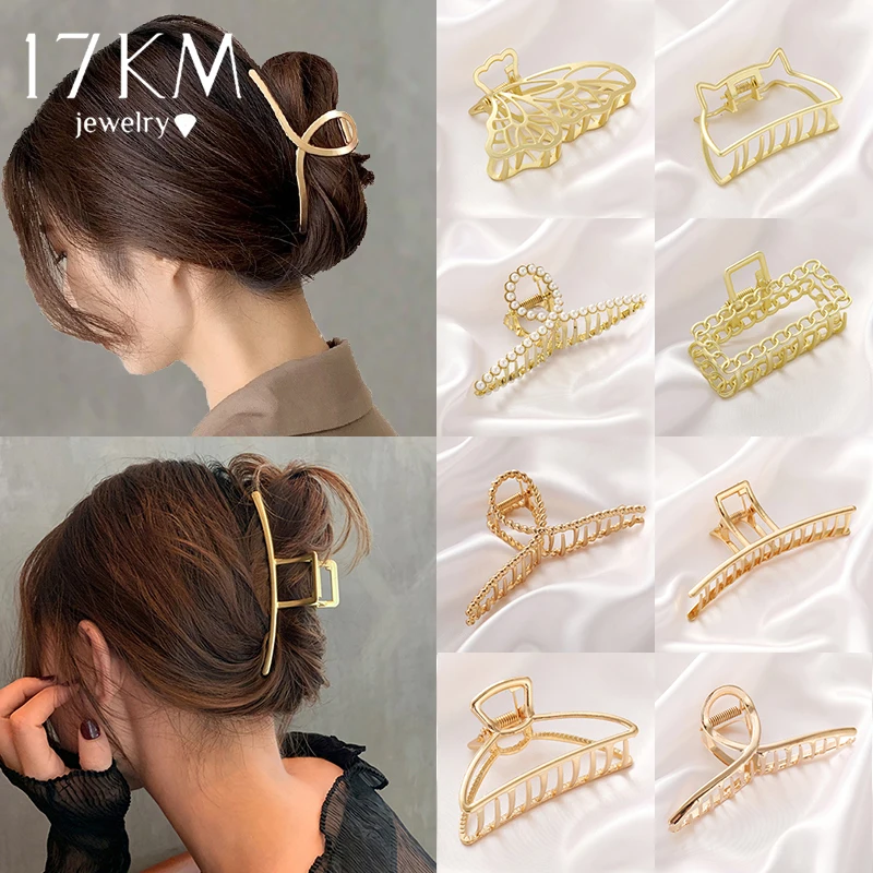 Tanio Elegancki złoty kolor spinki do włosów zestaw geometryczne metalowe