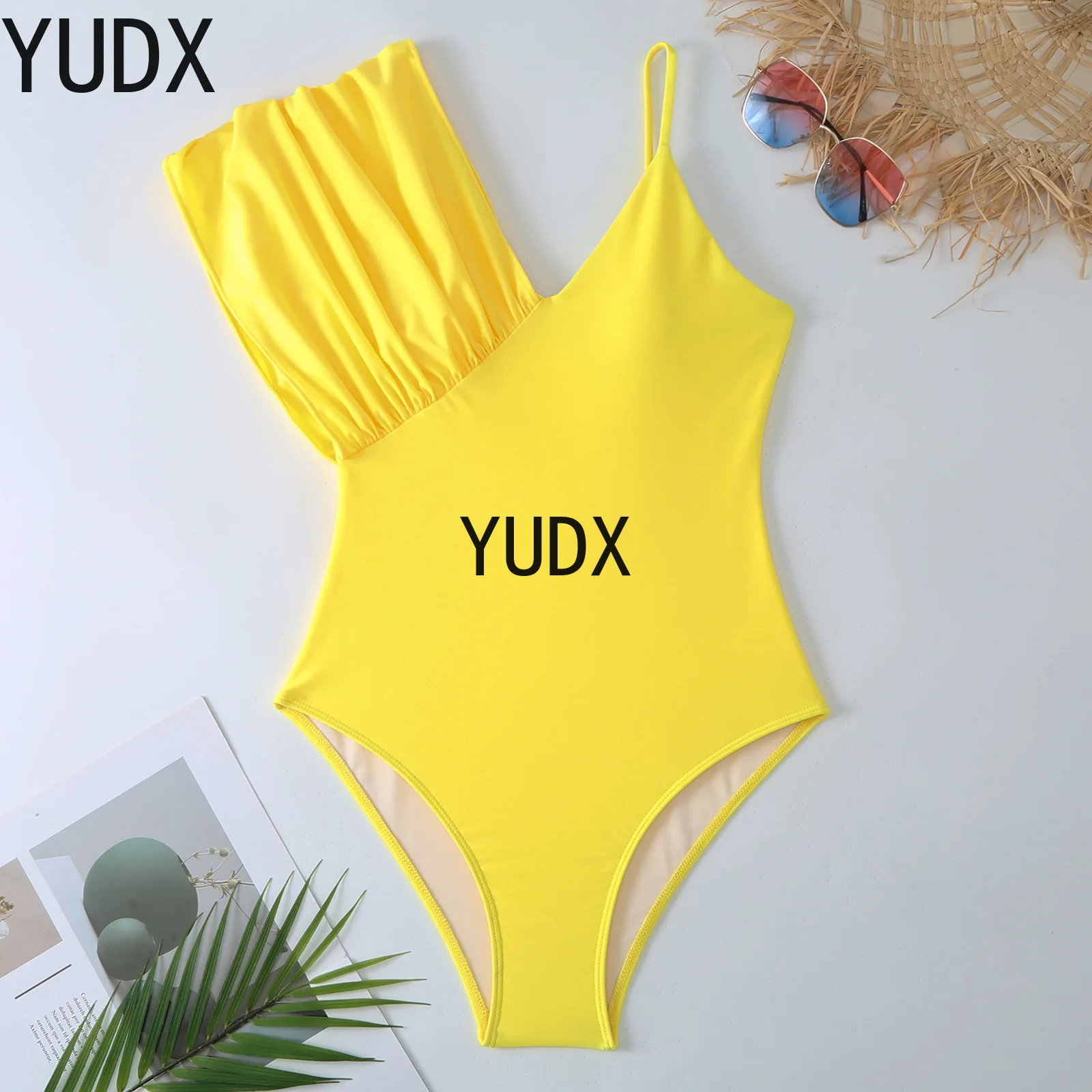 

2024 New Solid Color Sexy One-piece Swimsuit Women's Tight Conservative Spa Vacation Swimsuit Set Bathing Suit Women