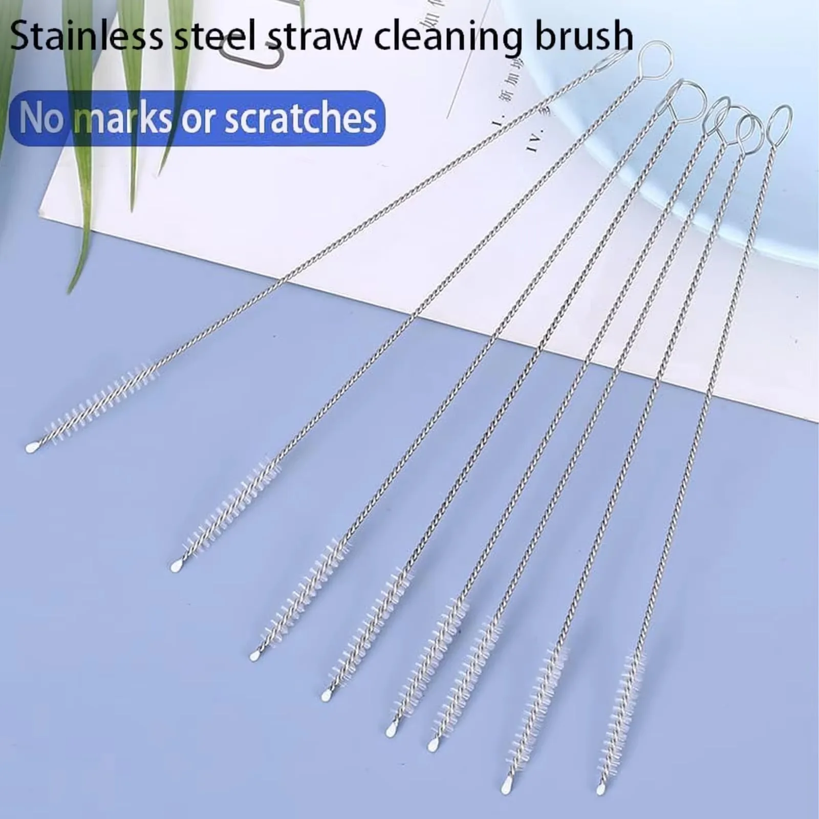 Straw Bottle Cleaning Brush 10pcs Kitchen Stainless Soft Hair Suction Glass Tube Cleaner Brushes Steel Pipe Long Cleaning Brushs