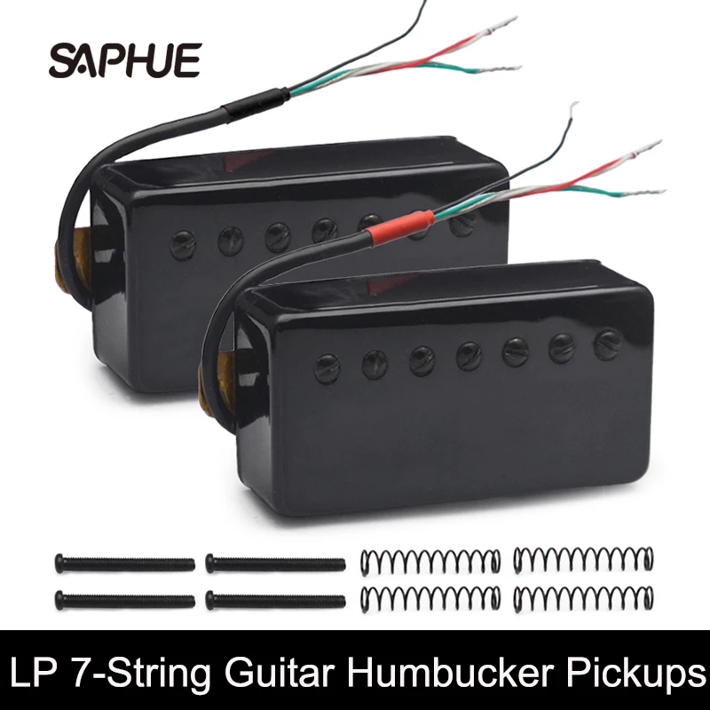 

LP 7-струнный гитарный латунный чехол с хамбакером, шлицевый винт 8,5 K/14K, пикап с разделением спирали для 7-струнной электрогитары, черный
