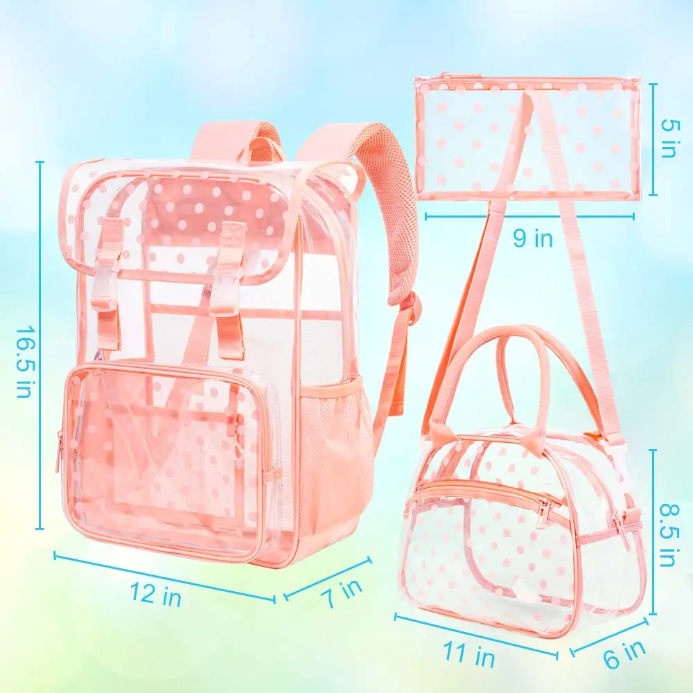 thumbnail image 2 of Clear Backpack PVC Multi Pockets See Through 2 of 13