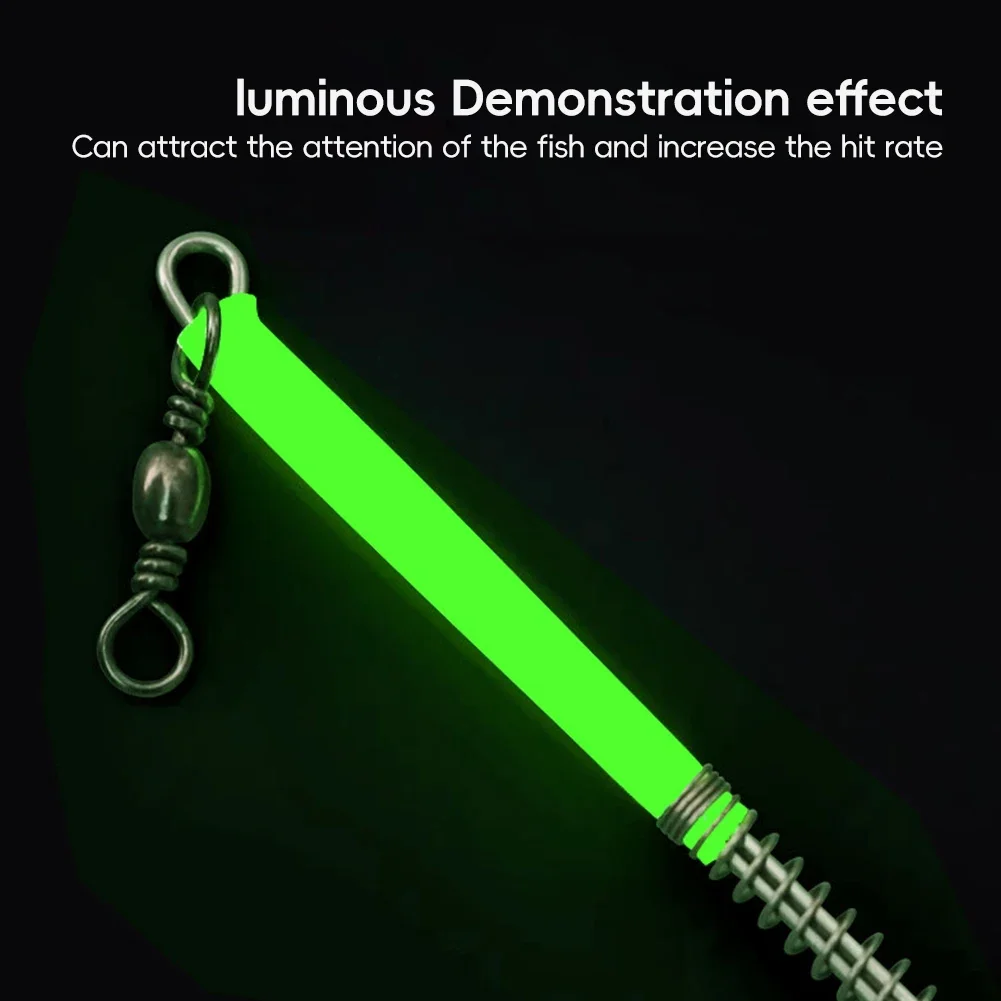 10Pcs Luminous Fishing Balance Connector Feeder Anti Tangle Boom Sleeves Tube with Swivel Bead Line Luminous Tube Fishing Tackle