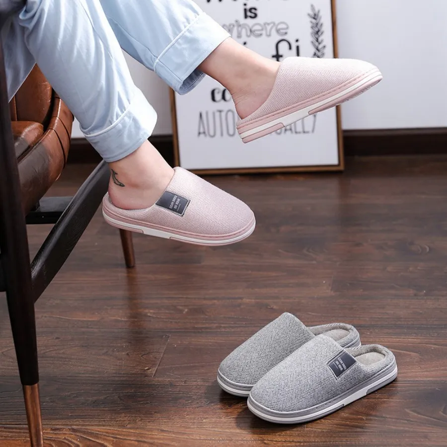 Winter Warm Fur Slippers for Men Women Couples House Non Slip Soft Shoes Comfort Flat Heel Home Indoor Bedroom Plush Slippers 4