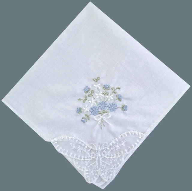 Mouchoirs Mariage Vintage 12 Mouchoirs Coton Brodés Fleurs - Mouchoirs Vintage 28x28cm Pour Mariage Et Occasions Spéciales Accessoire Mariage élégant