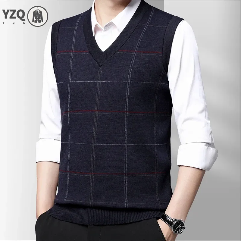 Men's Thickened Casual Sweater Tank Top Autumn and Winter Warm Men's Vest men sweater vests mens knitted vest