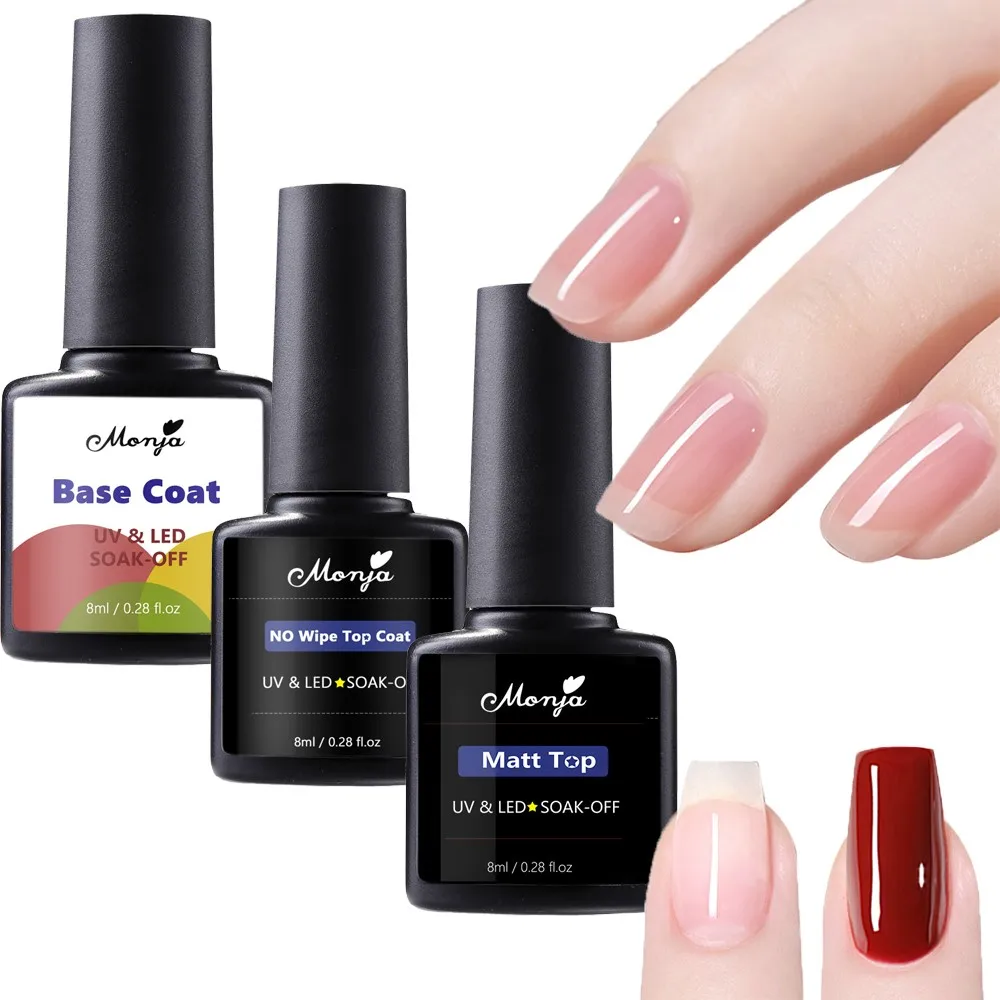Buy ROSALIND Semipermanent Base and Top Coat, Semi-Permanent Nail Polish in UV  Gel LED Gel Soak Off 10ML Online at Low Prices in India - Amazon.in