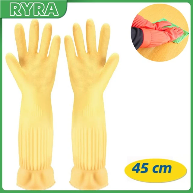 Longs Gants de Ménage en Caoutchouc Naturel - 56cm - Réutilisables