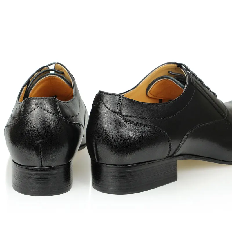Leather Shoes Men's Pointed Toe Four Seasons Leather Shoes Business Formal Patent Bright Low-top Black