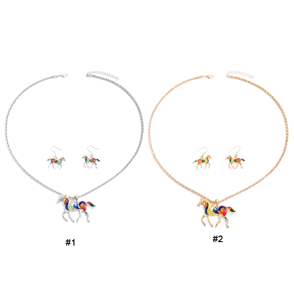 Rainbow Horse Pendant Necklace Little Rainbow Horse Jewelry Colorful Enamel Horse Pendant Necklace for Teen Girls Horse Lovers