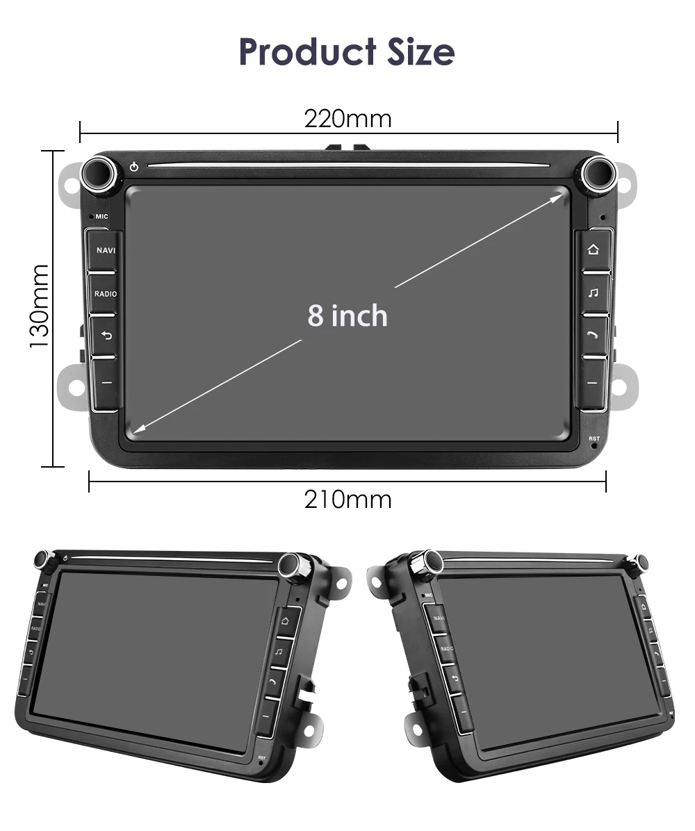 2DIN Carplay Android Autoradio GPS für VW Caddy Polo Golf 5 6 Plus Passat B6 Jetta Tiguan Touran Sharan Scirocco Eos Seat Stereo – Detail 39