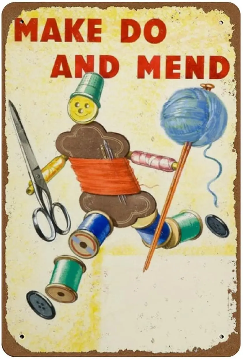Старинный классический британский пропагандистский постер graman Make Do and Mend WW2, новинка 8x12, жестяной металлический постер, настенный Забавный человек, пещера, КОО Старинный классический британский пропагандистский постер graman Make Do and Mend WW2, новинка 8x12, жестяной металлический постер, настенный Забавный человек, пещера, КОО