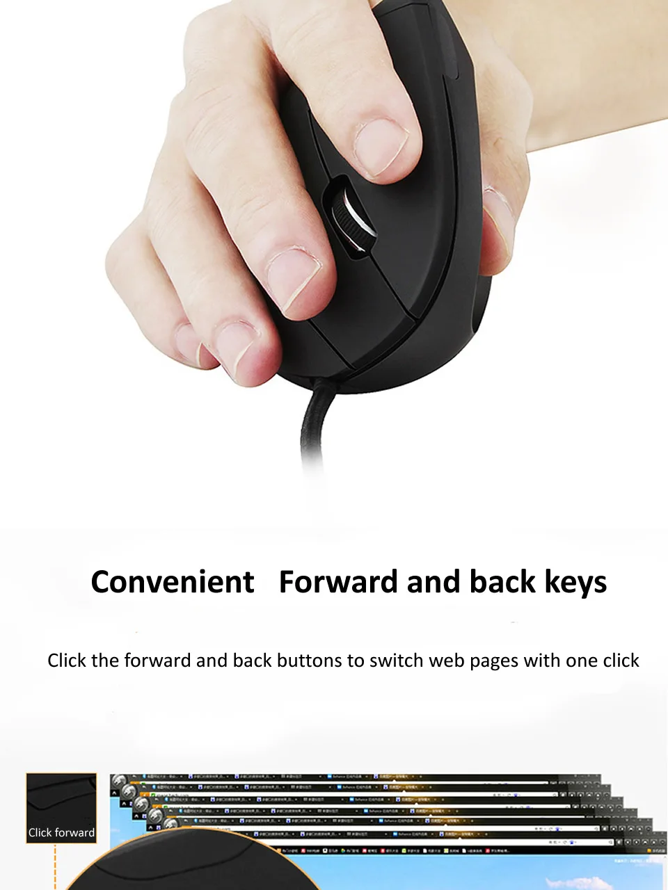 mouse vertical ergonômico com para para mão saudável para para notebook computador