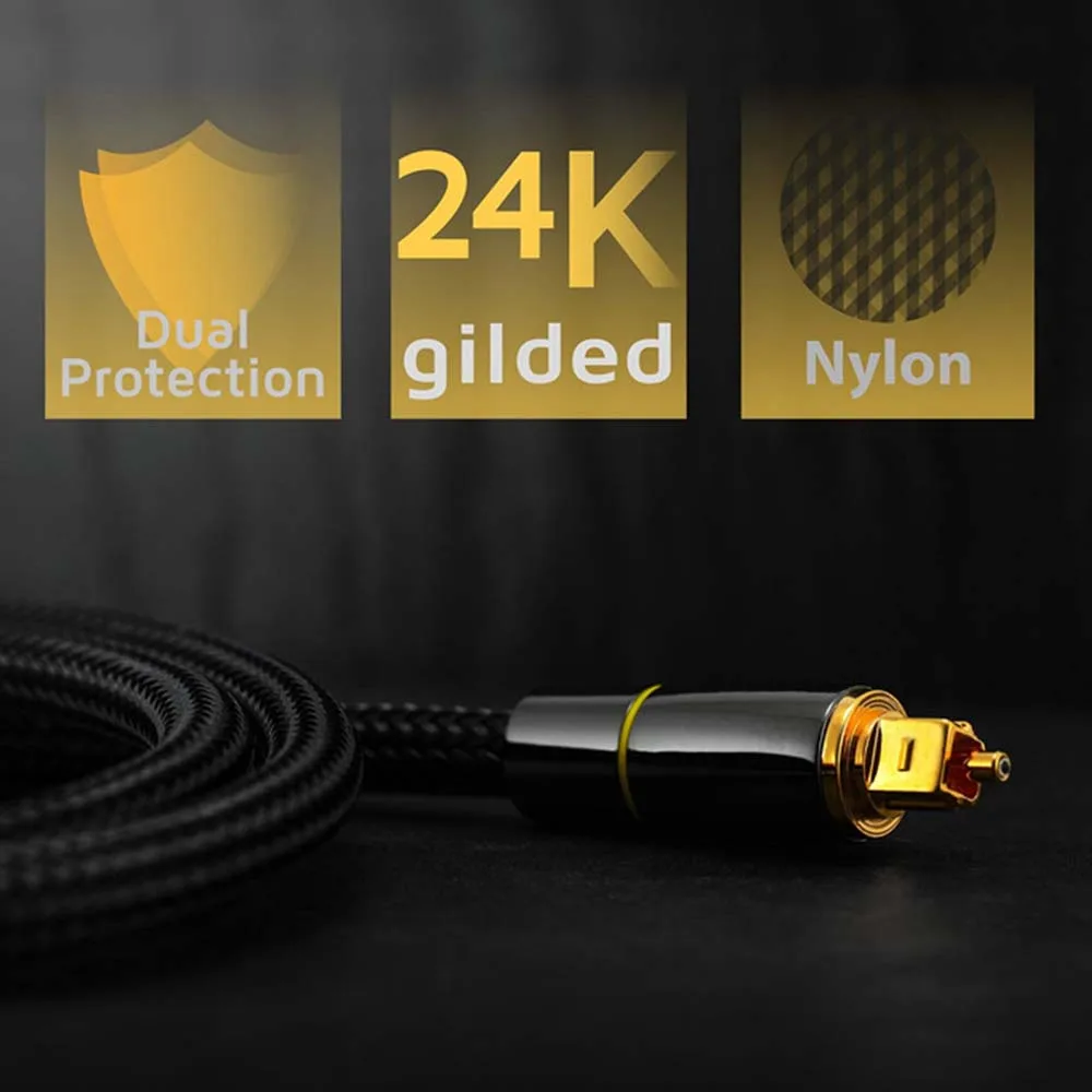 High-Performance Digital Optical Audio Cable - Toslink SPDIF Coaxial, Multiple Lengths Available