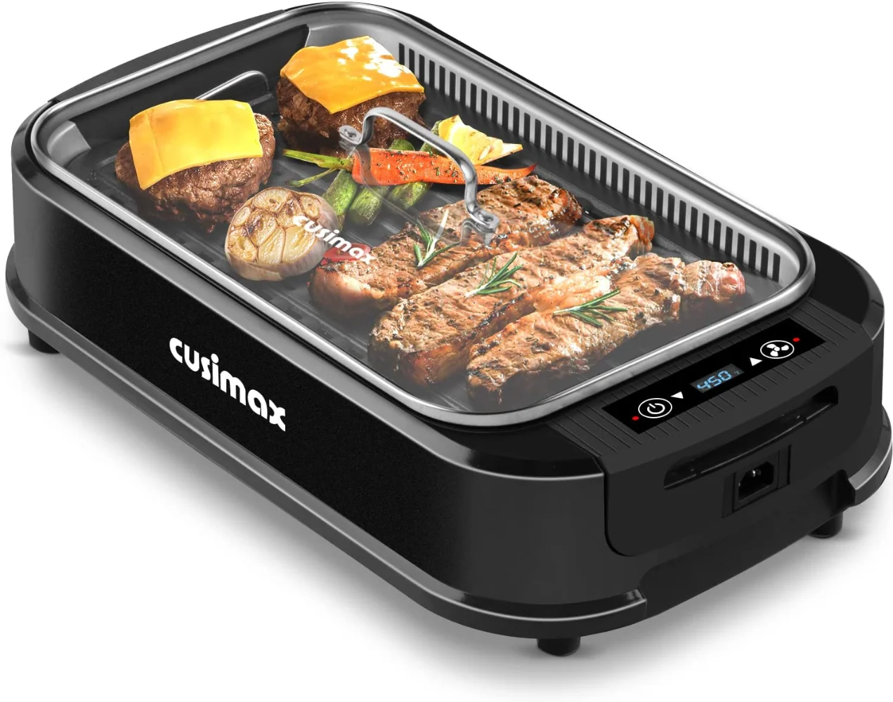 Smokeless Grill Indoor, CUSIMAX Electric Grill, 1500W Indoor Grill Portable Korean BBQ Grill, Indoor Grill , Black