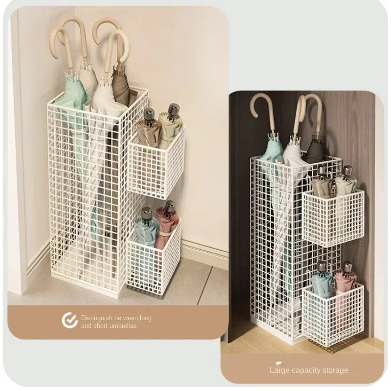 Rust-Resistant Metal Umbrella Stand Storage Rack for Doorway Durable Organizer Modern Entryway Stand Large Capacity umbrella storage rack