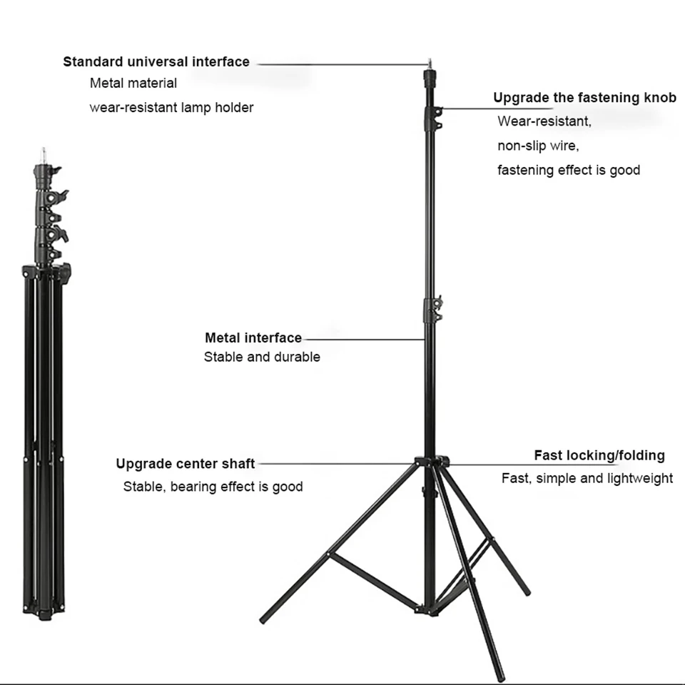 LS-280T Photographic Equipment Light Stand Tripod Aluminum Stand with Air Cushion