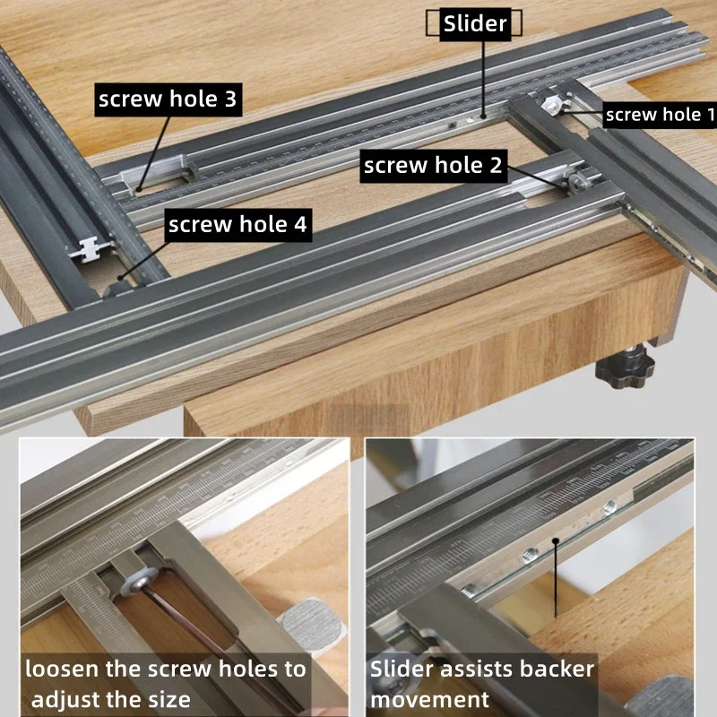Adjustable Guide Rail Bracket for Woodworking - Routing Jig Frame for Trimming, Milling, and Engraving
