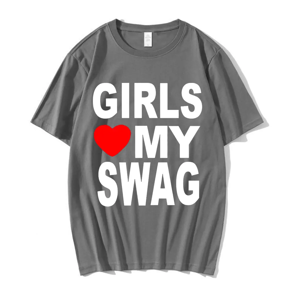 Meninas amor meu swag t-shirts homem algodão o-pescoço manga curta  engraçado carta impressa camiseta