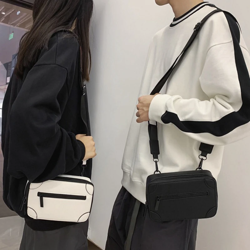 

Fashion Men's Crossbody Bags PU Leather Unisex Simple Style Casual High Quality Minimalist Design Small Square Bag Casual Purse