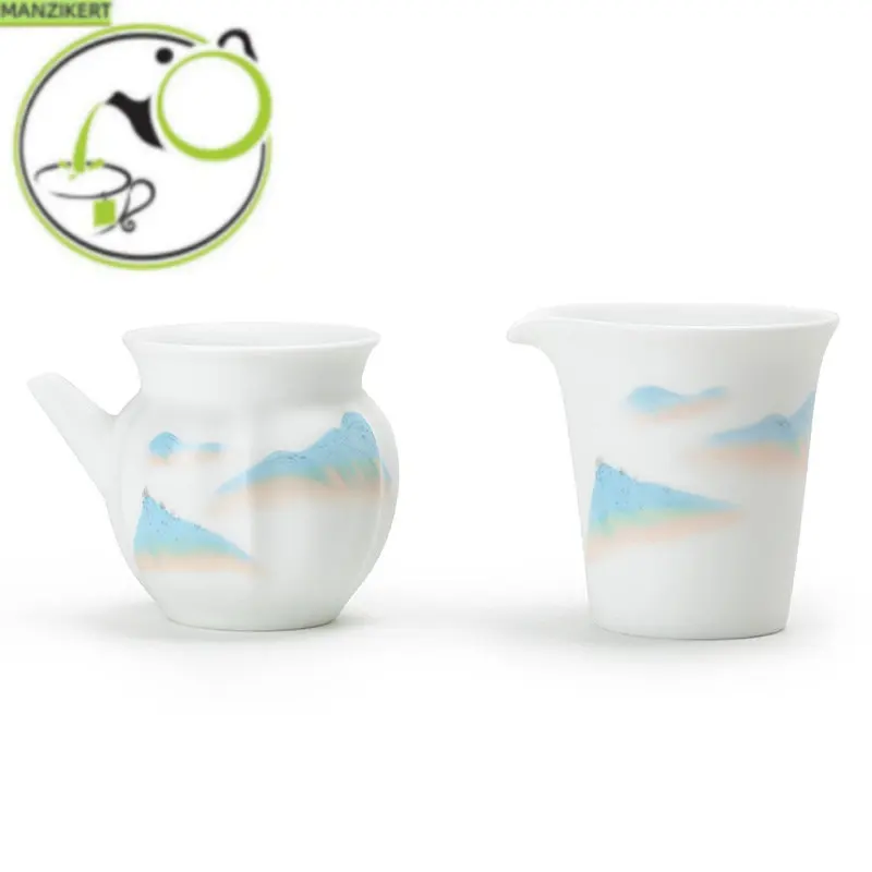 

Jade Porcelain Pitcher Painted Ceramic Tea Sea Tea Kung Fu Tea Set Fair Cup Filter Large Male Cup Accessories Tea Set Siteel