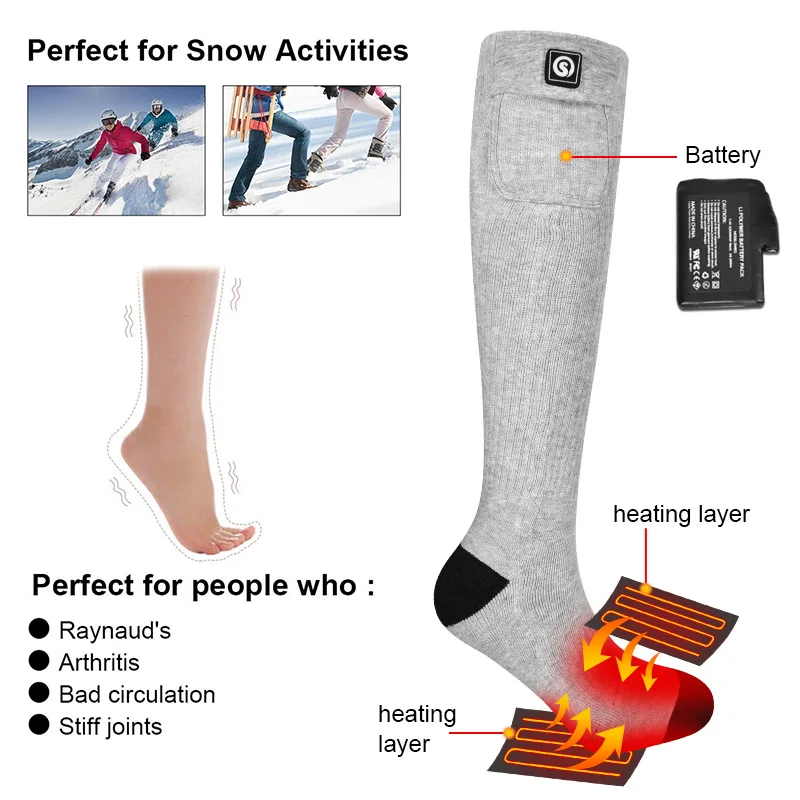 ActionHeat AA Battery-Heated Wool Socks