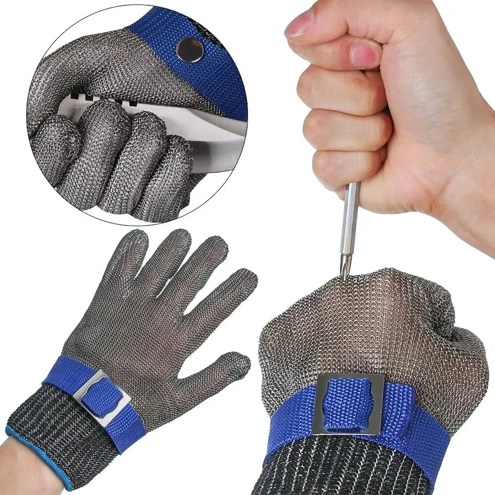 Stainless Steel Anti-cut Gloves Safety Cut Resistant Hand Protective Metal Meat Mesh Glove for Butcher