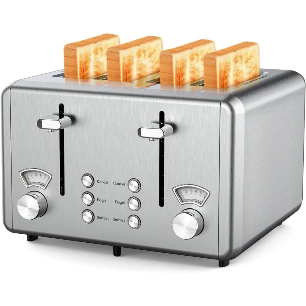 

Toaster Stainless Steel, 6 Bread Shade Settings, Bagel/Defrost/Cancel Function, 1.5in Wide Slot, High Lift Lever