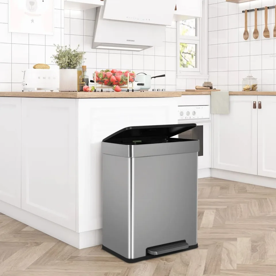 60 Liter Soft Close Stainless Steel Trash Can
