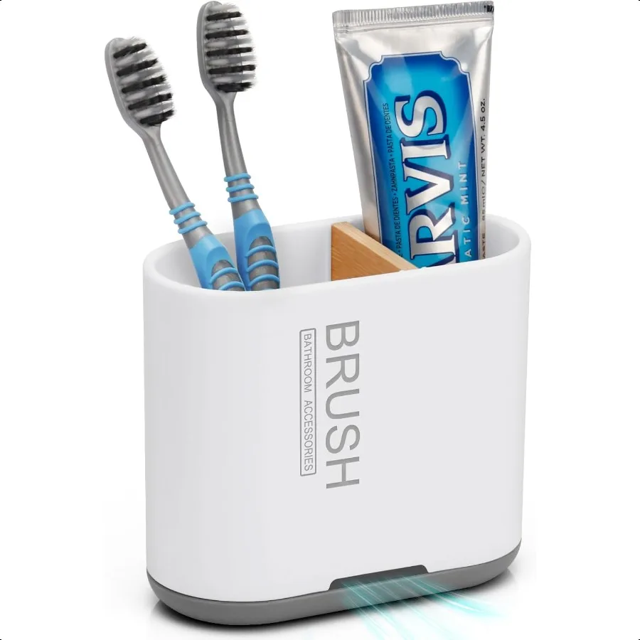Bamboo Toothbrush and Toothpaste Holder Organizer