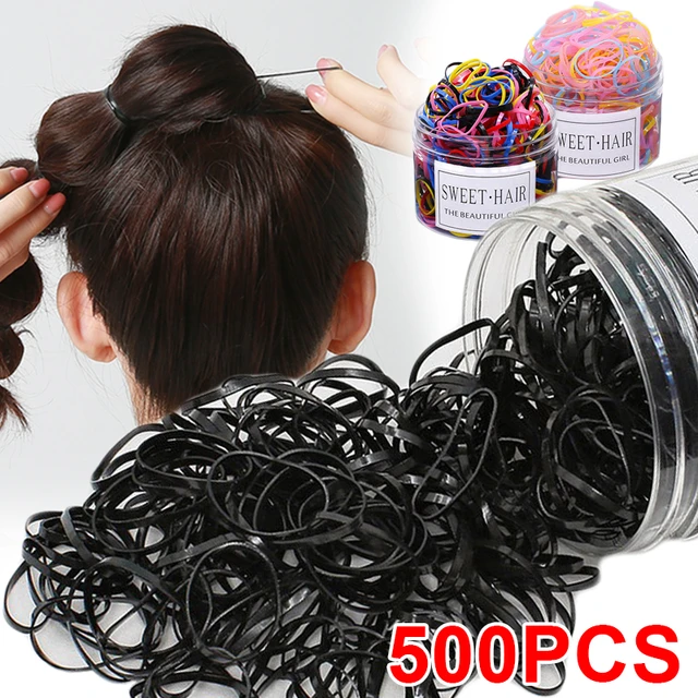 500pcs Elastic Hair Ties Mini Rubber Bands Soft Ponytail Holders Hair Rings  For Kids Baby Girls
