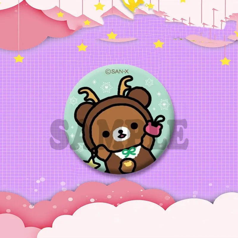 Adorable Rilakkuma Bear Enamel Pin - Cartoon Animal Brooch for Backpacks & Clothing Wholesale