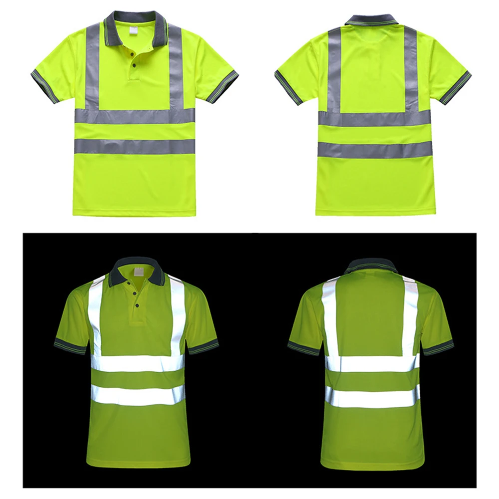 Safety Shirt Man Work High Visibility Safety Luminous Vest Security Clothing Breathable Quick Dry Hi Vis T Shirt Workwear