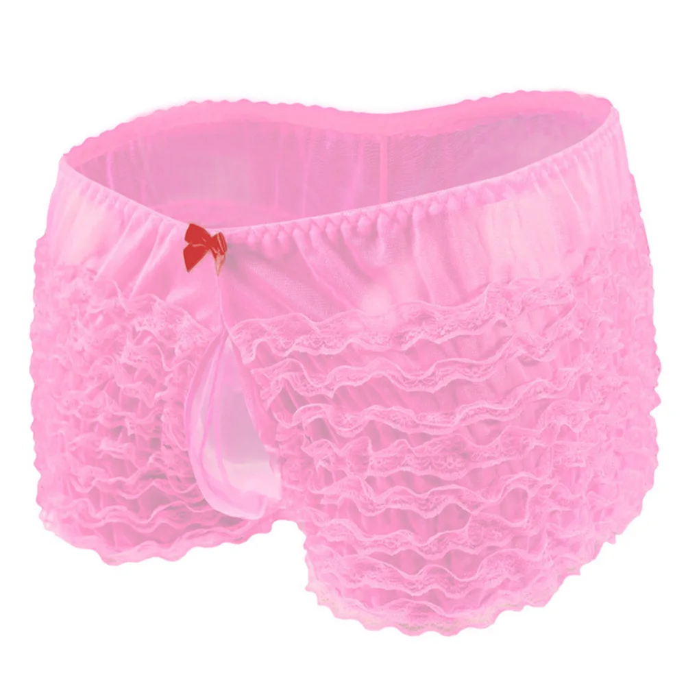 Men Underwear Sexy Panties Men's Sexy Panties Sissy Pouch Underwear Lace Briefs Cake Knickers Shorts Bowknot Underpants Sensual Lingerie