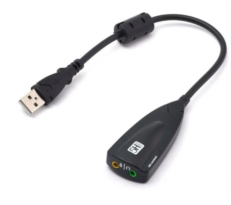 5HV2 컴퓨터 드라이브가 필요 없는 외부 사운드 카드 7.1 사운드 카드 USB 사운드 카드, 케이블이 있는 USB 카드