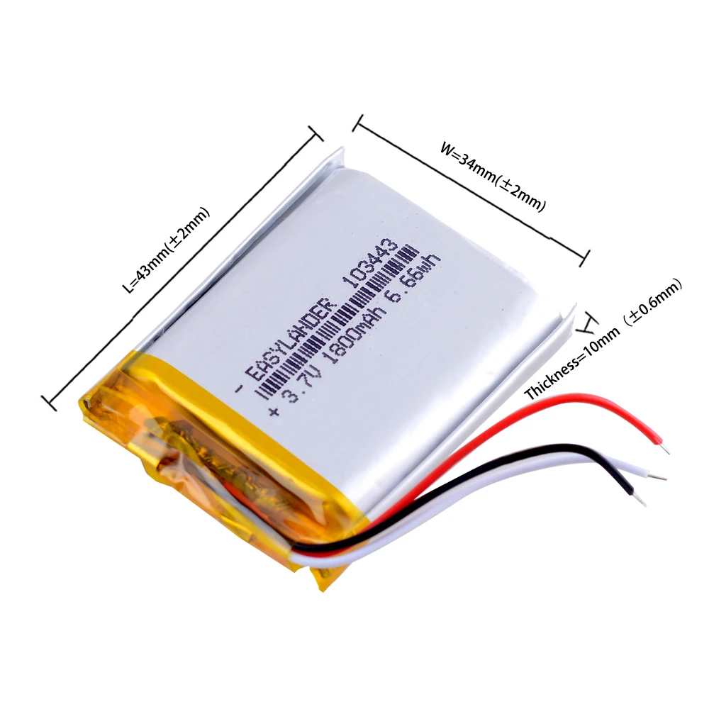 

145172 -- 3.7V lithium polymer battery 1800MAH Gamepad MP3 Player MP4 MP5 GPS navigator record video recorder DVR registrar