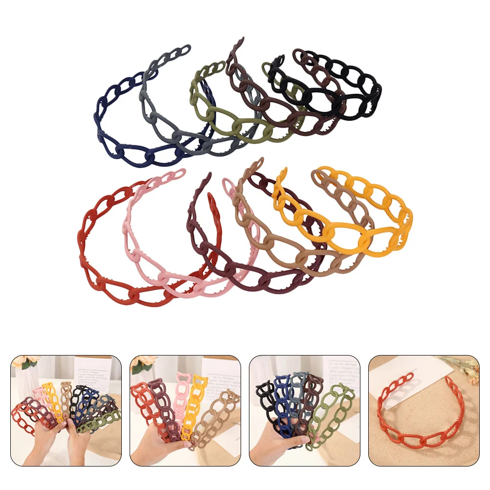 

10 шт. Изысканная Женская одежда для волос, матовые универсальные обручи для волос, шикарные обручи для волос