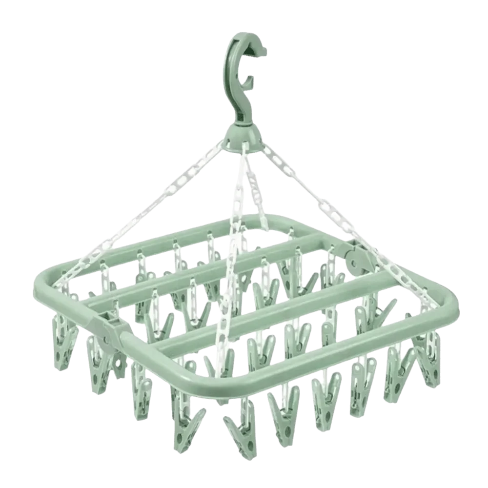 Hanging Rack Extra Thick Drying Rack Heavy Duty Plastic Material Laundry Set Space Saving 32 Clips Multi Clip Hanger Home Use