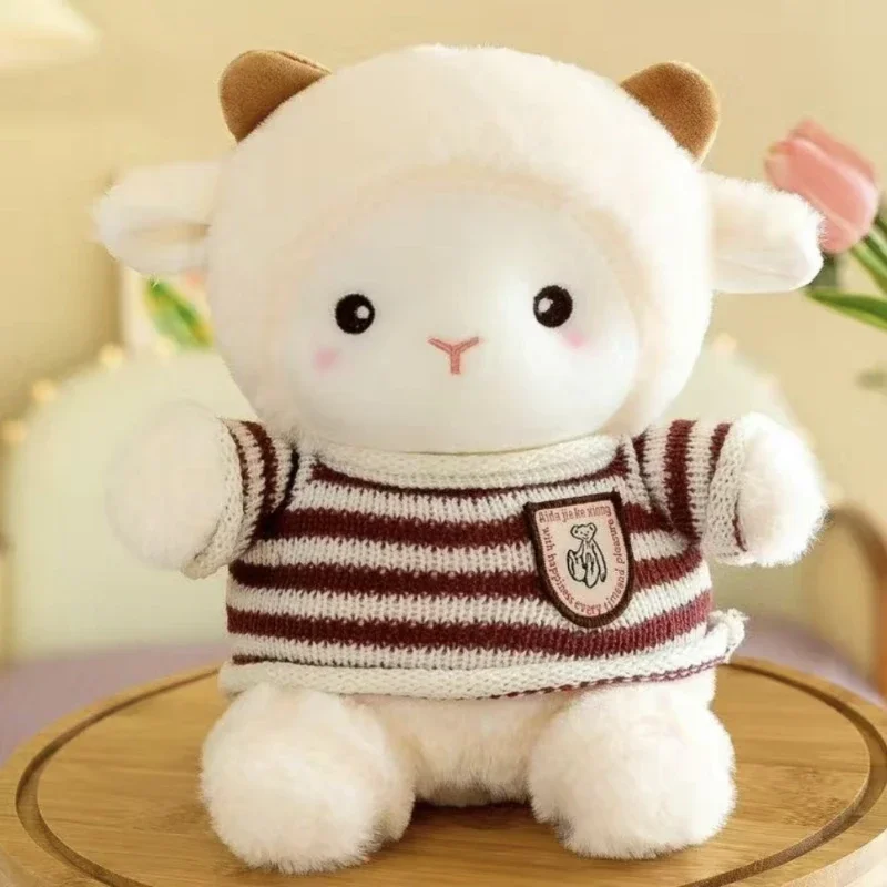 

25cm Cute Cartoon Sheep Plush Toy Kawaii Plushie Little Sheep Stuffed Sheep Animal Pillow Soft Fluffy Sleeping Hug Children Doll