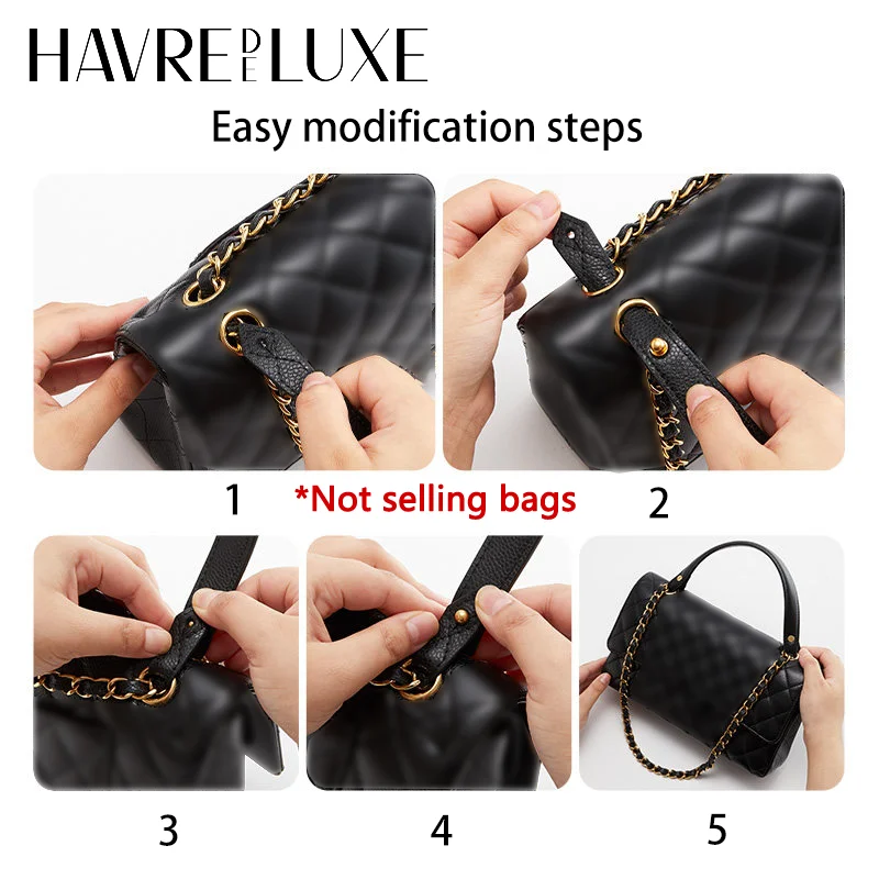 Cinghia di ricambio in pelle bovina per manico corto borsa, per borsa classica Flap CF, accessori fai da te per modifiche - immagine 3